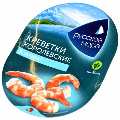 Мясо креветки белоногой Русское море Королевская в заливке 180гр пэт