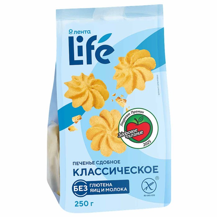 Печенье сдобное Лента Life классическое 250гр м/у