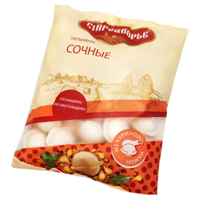 Пельмени Стародворье сочные с курицей 900гр м/у