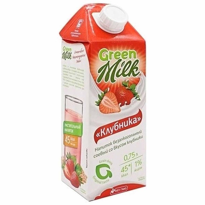 Напиток соевый Green Milk клубника 0,75л т/п