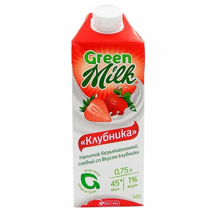 Напиток соевый Green Milk клубника 0,75л т/п