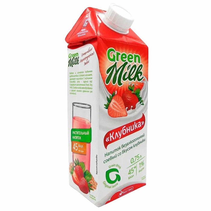 Напиток соевый Green Milk клубника 0,75л т/п