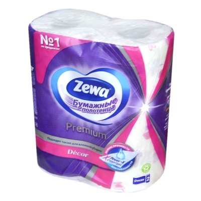 Полотенца бумажные Zewa Premium Дукор 2сл 2 рул м/у