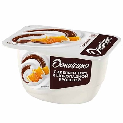 Десерт творожный Даниссимо апельсин-шоколадная крошка 5,8% 130гр пэт