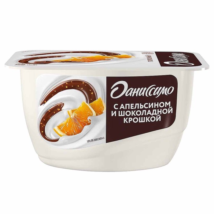 Десерт творожный Даниссимо апельсин-шоколадная крошка 5,8% 130гр пэт