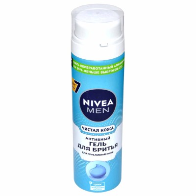 Гель для бритья Nivea Men Чистая кожа 200мл ж/б