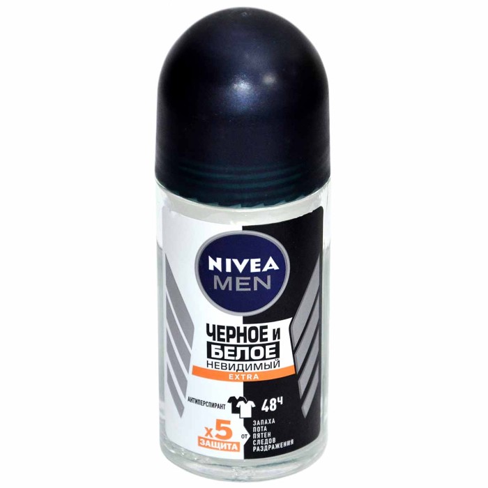 Дезодорант Nivea Men Черное и белое невидимый 50мл пэт