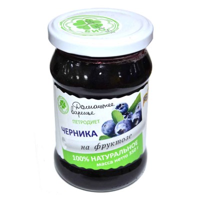 Варенье Петродиет Домашнее черничное на фруктозе 240гр ст/б