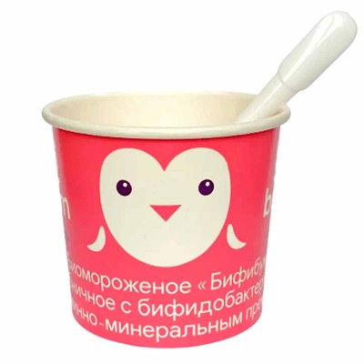 Мороженое Bifi Boom клубничное с бифидобактериями 50гр стакан