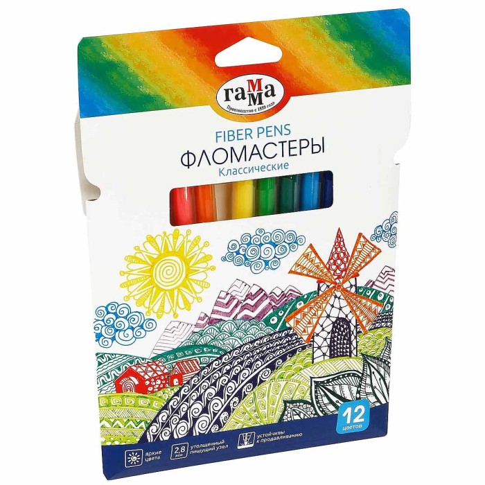 Фломастеры Гамма Классические 12цв арт130822