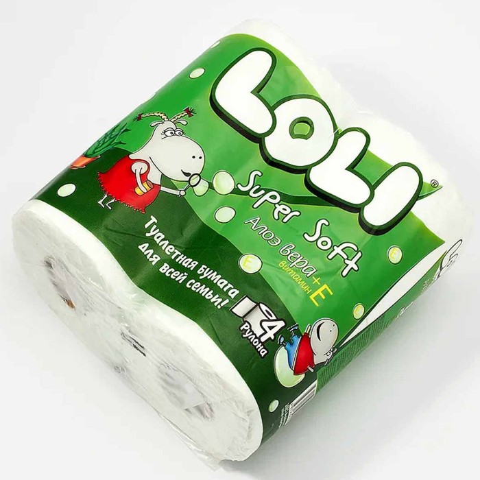 Бумага туалетная Loli Super Soft Алоэ вера 4шт м/у