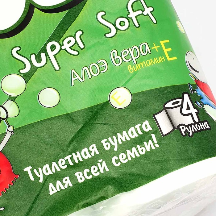 Бумага туалетная Loli Super Soft Алоэ вера 4шт м/у