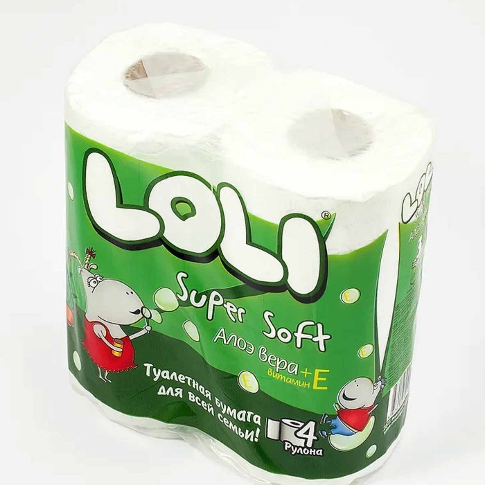 Бумага туалетная Loli Super Soft Алоэ вера 4шт м/у