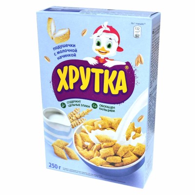 Завтрак готовый Nestle Хрутка молочные подушки 250гр