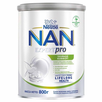 Смесь Nan Тройной комфорт с рождения 800гр пэт