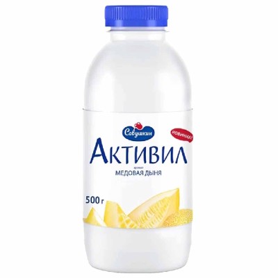 Бионапиток кисломолочный Активил Медовая дыня 500гр пэт