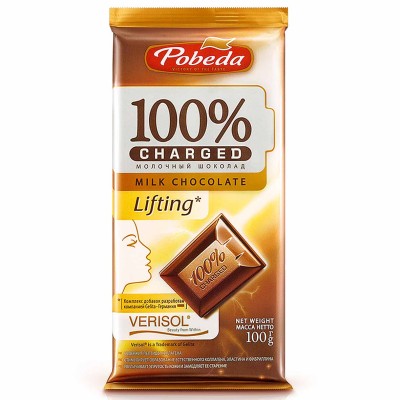Шоколад Победа Лифтинг Чаржед молочный 100гр м/у