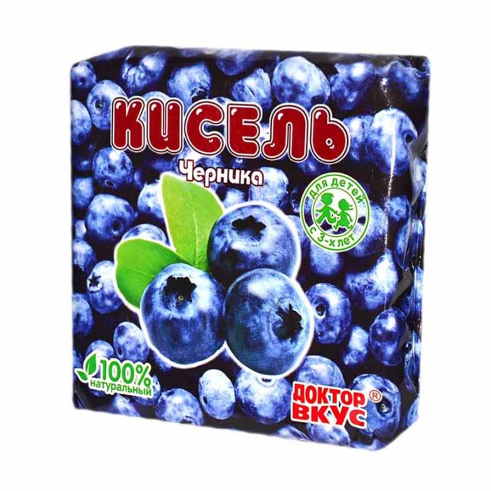 Кисель Доктор вкус черника 200гр брикет
