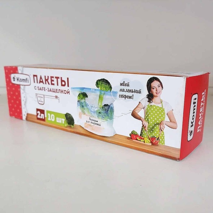 Пакеты Komfi с safe-защелкой 2л 10шт к/у артPES002L