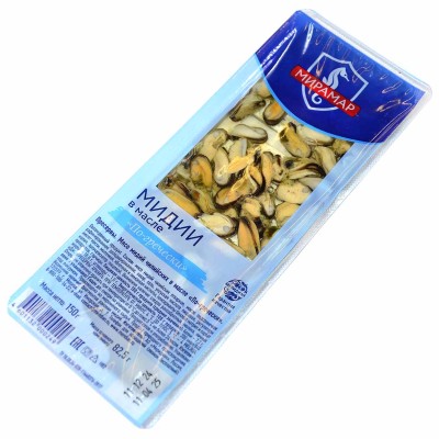 Мидии Мирамар в масле по-гречески 150гр пэт