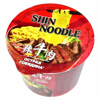 Лапша Shin Noodle со вкусом острой говядины 100гр пэт