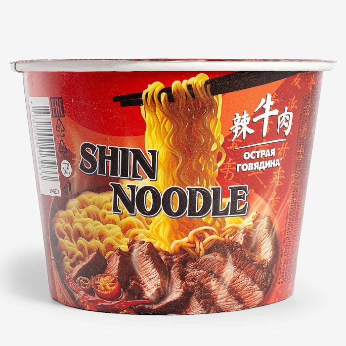 Лапша Shin Noodle со вкусом острой говядины 100гр пэт