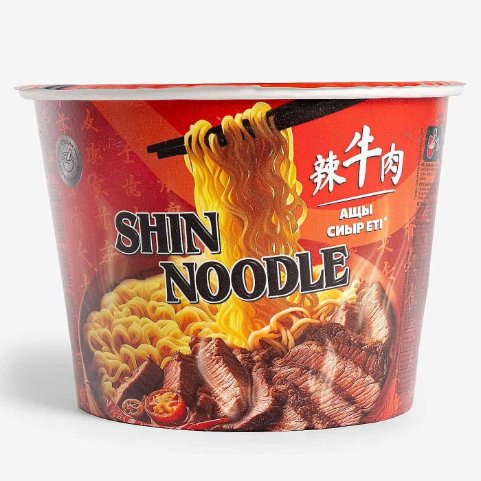 Лапша Shin Noodle со вкусом острой говядины 100гр пэт