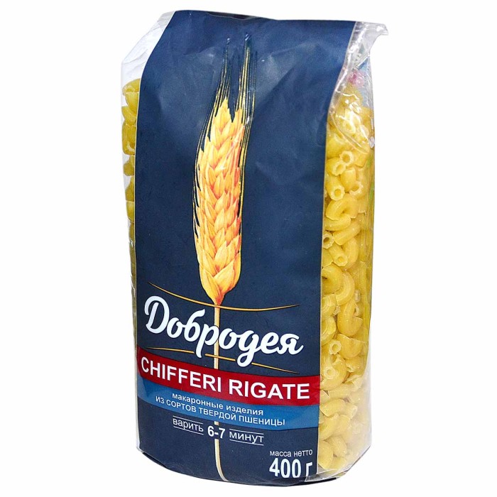 Макароны Добродея Chifferi Rigate в/с 400гр м/у