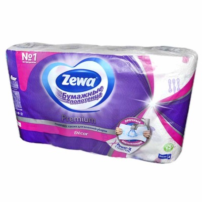 Полотенца бумажные Zewa Premium Декор 2сл 4рул м/у