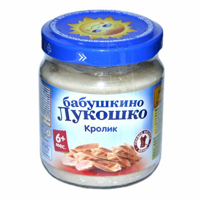 Пюре Бабушкино Лукошко кролик с 6мес 100гр ст/б