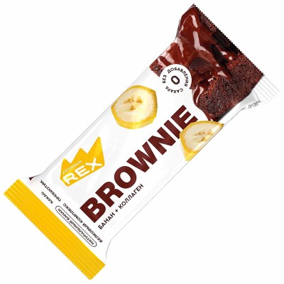 Пирожное протеиновое Proteinrex Brownie банановое 50гр м/у