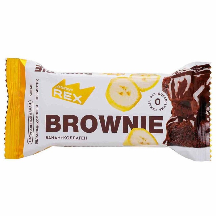 Пирожное протеиновое Proteinrex Brownie банановое 50гр м/у