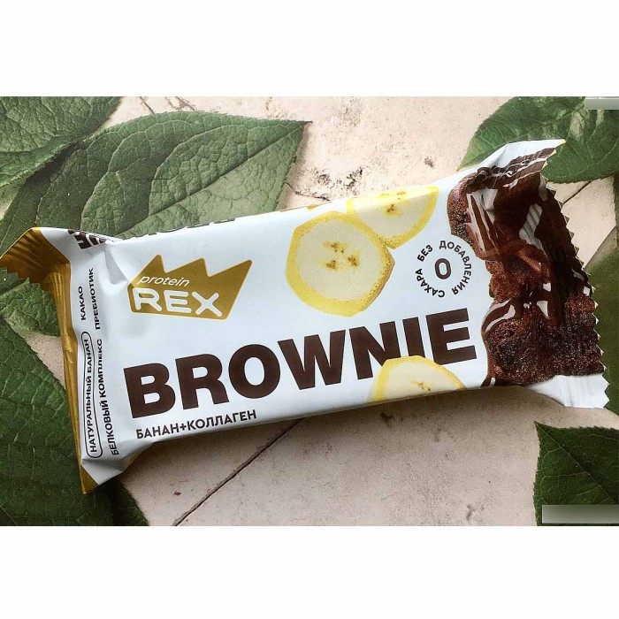Пирожное протеиновое Proteinrex Brownie банановое 50гр м/у