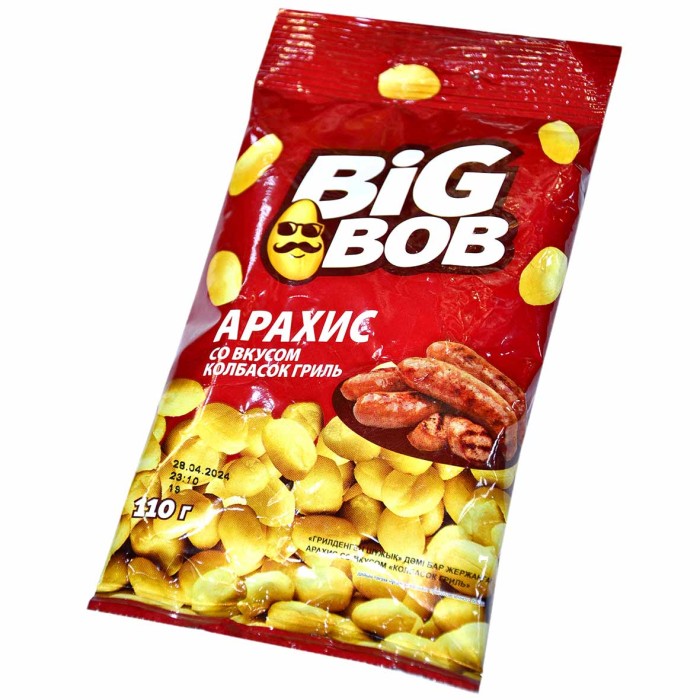 Арахис Big Bob жаренный со вкусом колбаски-гриль 110гр м/у