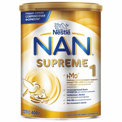 Смесь Nan Supreme 1 молочная с рождения 400гр пэт