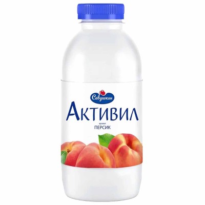 Бионапиток кисломолочный Активил Персик 500гр пэт