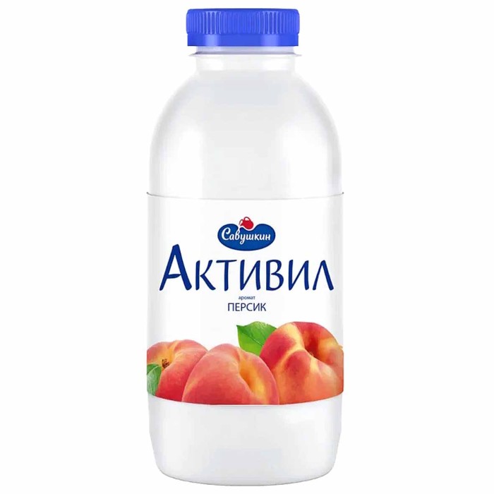 Бионапиток кисломолочный Активил Персик 500гр пэт