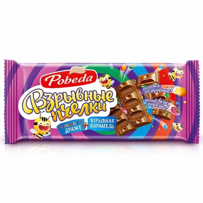 Шоколад Победа Взрывные пчелки молочный 80гр м/у