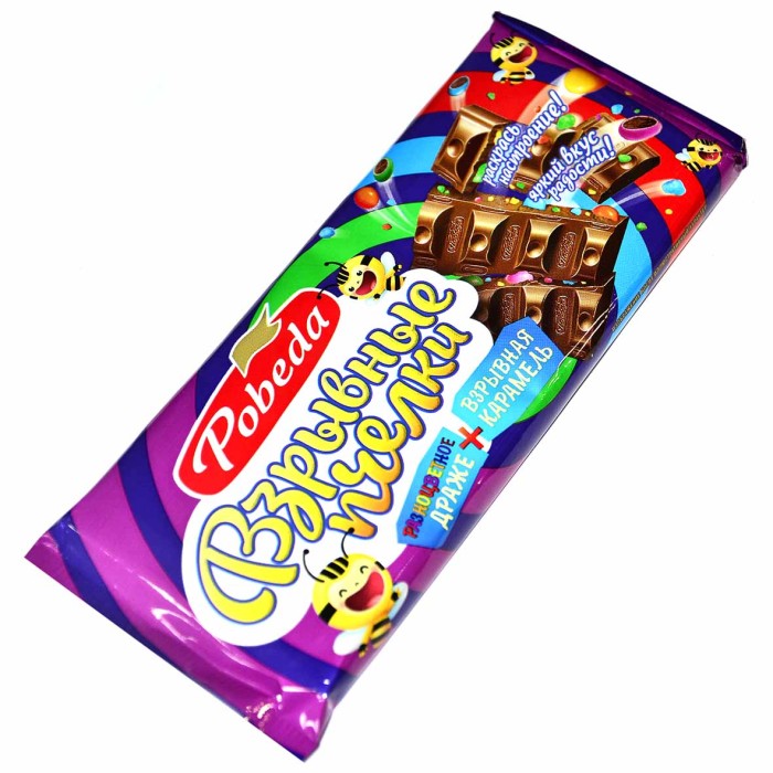 Шоколад Победа Взрывные пчелки молочный 80гр м/у