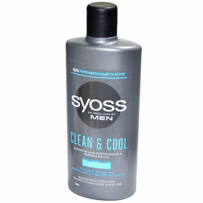 Шампунь для волос Syoss Men Clean&cool 440мл пэт