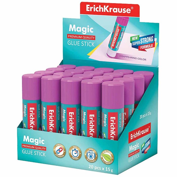 Клей-карандаш Erich Krause Magic с индикатором 15гр арт4446