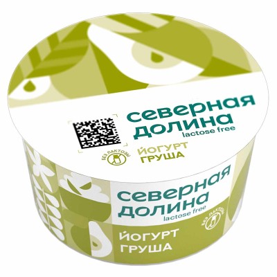 Йогурт Северная Долина безлактозный груша 2,8% 130гр пэт