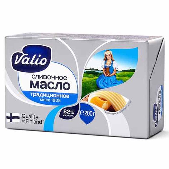 Масло сливочное Valio Традиционное 82% 200гр м/у