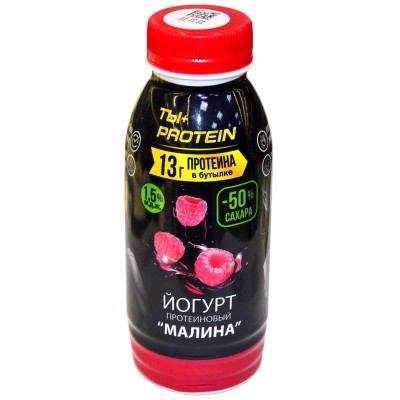 Йогурт питьевой Ростагроэкспорт Protein малина 1,5% 290гр пэт