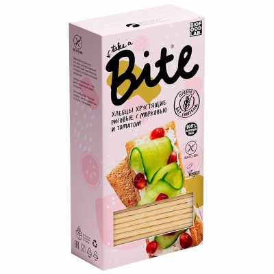 Хлебцы Take a Bite рисовые с морковью и томатом 150гр к/у