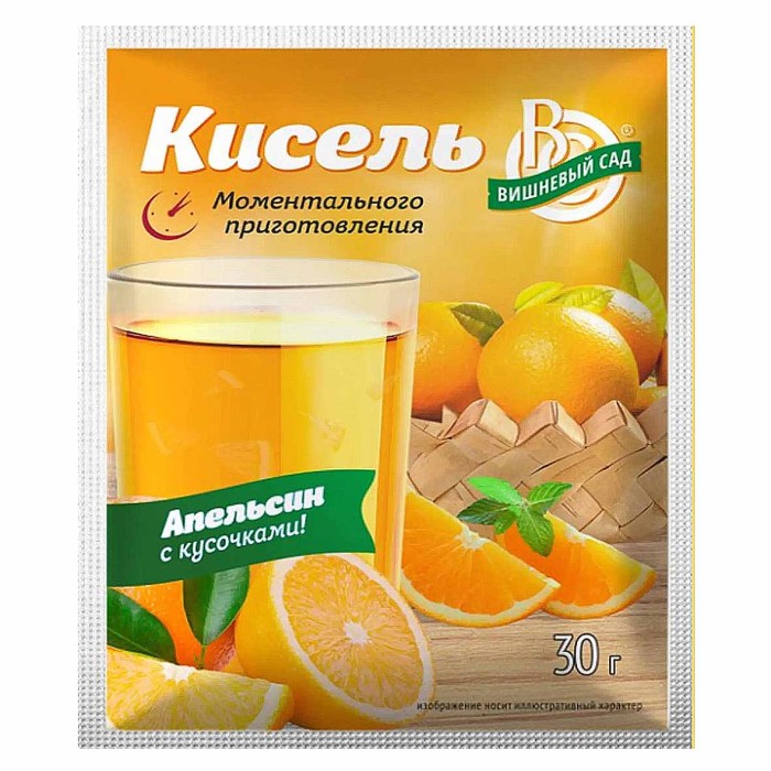 Кисель Вишневый сад апельсин с кусочками 30гр м/у