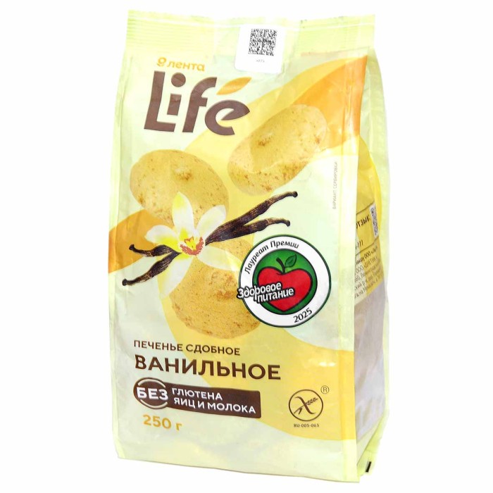 Печенье сдобное Лента Life ванильное 250гр м/у