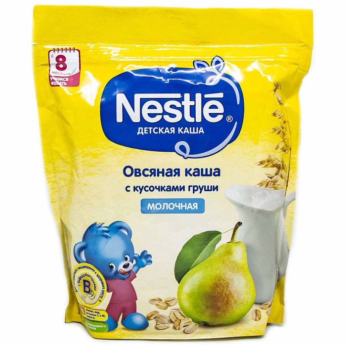 Каша Nestle овсяная молочная с кусочками груши с 8мес 220гр д/п