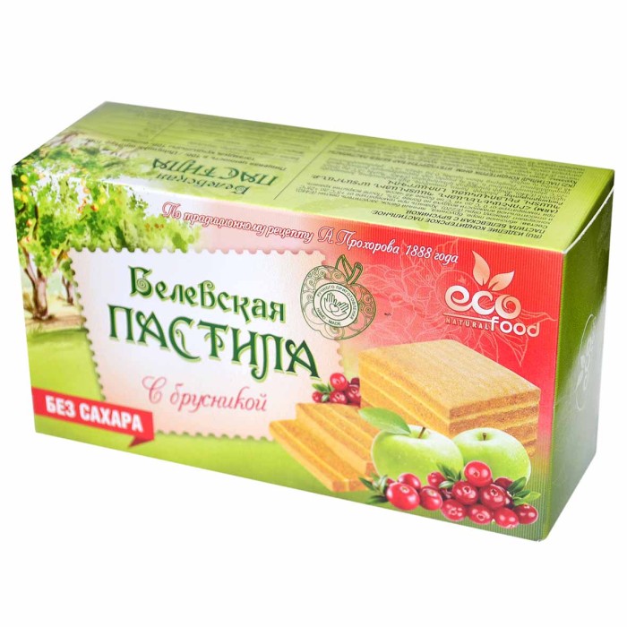 Пастила Белевская с брусникой 100гр к/у