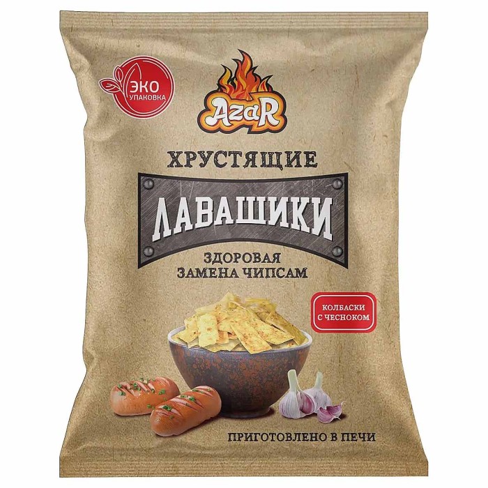 Лавашики Azar колбаса с чесноком 90гр м/у